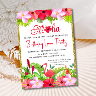 Invitation Aloha Tropical Luau fête d'anniversaire