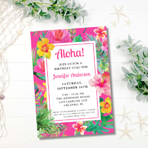 Invitation Aloha Tropical Luau fête d'anniversaire