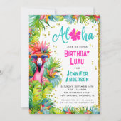 Invitation Aloha Tropical Luau fête d'anniversaire (Devant)