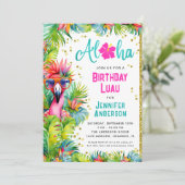 Invitation Aloha Tropical Luau fête d'anniversaire (Debout devant)