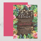 Invitation Aloha Tropical Luau Fête des mariées hawaïenne (Devant / Derrière)