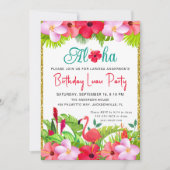 Invitation Aloha Tropical Luau Floral Anniversaire (Devant)
