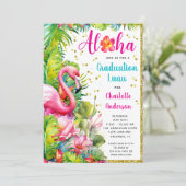 Invitation Aloha Tropical Luau Graduation Party (Debout devant)