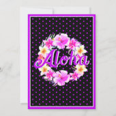 Invitation Aloha Tropical Luau Neon Violet Anniversaire (Dos)