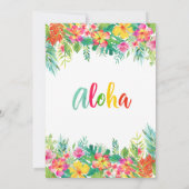 Invitation Aloha Tropical Luau Pink Hibiscus fête d'anniversa (Dos)