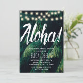 Invitation Aloha Tropical Palm Feuille Fête des mariées de pl (Debout devant)
