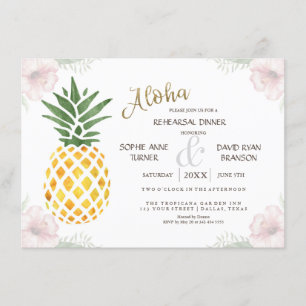 Invitation Aloha Tropical Pineapple Beach REHEARSAL DÎNER