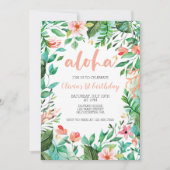 Invitation Aloha Tropical premier anniversaire luau (Devant)