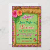 Invitation Aloha Tropical Rose Verte Luau (Devant)