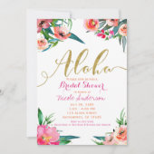 Invitation Aloha Tropical Summer Floral Fête des mariées (Devant)