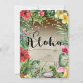 Invitation Aloha Tropical Wood Floral Feuilles et Mariage de  (Dos)