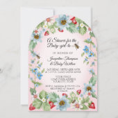 Invitation Alors Berry Sweet rose En vichy fille à la douche  (Devant)