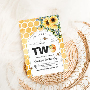 Invitation Alors Douce À Être Deux Bee Theme Party Premier An