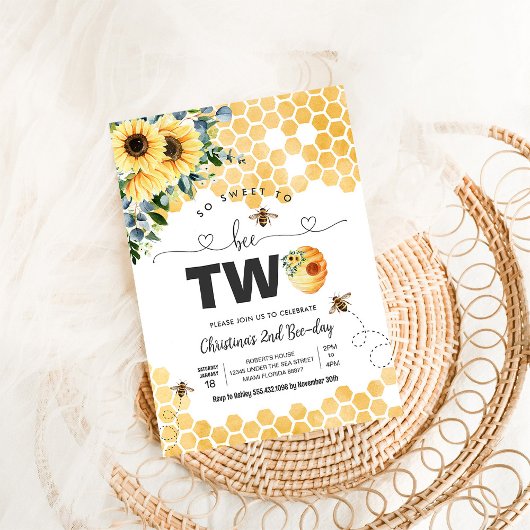Invitation Alors Douce À Être Deux Bee Theme Party Premier An