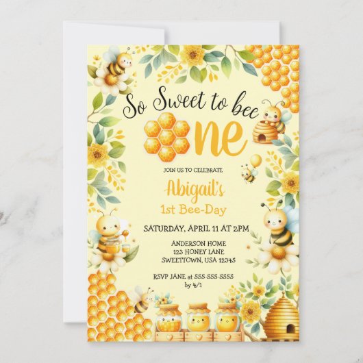 INVITATION ALORS DOUCE D'ÊTRE UN 1ER ANNIVERSAIRE (Devant)