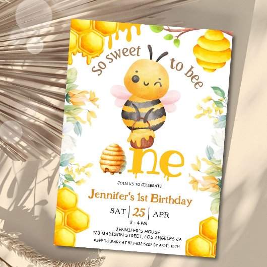 Invitation Alors Doux D'Être Un ! 1er anniversaire fille mode