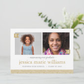 Invitation Alors et maintenant 2 Photo Graduation Party Invit (Debout devant)