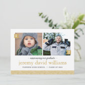 Invitation Alors et maintenant 2 Photo Graduation Party Invit (Debout devant)