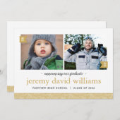 Invitation Alors et maintenant 2 Photo Graduation Party Invit (Devant / Derrière)