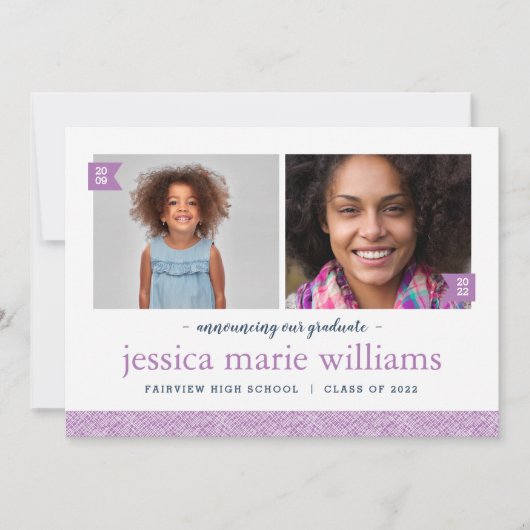 Invitation Alors et maintenant 2 Photo Graduation Party Invit (Devant)