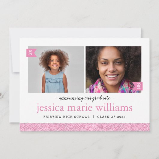 Invitation Alors et maintenant 2 Photo Graduation Party Invit (Devant)