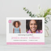 Invitation Alors et maintenant 2 Photo Graduation Party Invit (Debout devant)