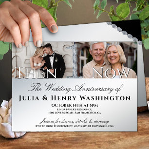 Invitation Alors et maintenant Photo du 1er anniversaire de m
