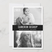 Invitation Alors et maintenant Photo Graduation Party Invitat (Devant)