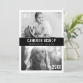 Invitation Alors et maintenant Photo Graduation Party Invitat (Debout devant)