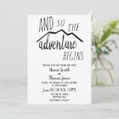Invitation Alors L'Aventure Commence Rustic Mountain Mariage (Debout devant)