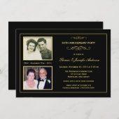 Invitation Alors & Maintenant 50e anniversaire d'or avec 2 ph (Devant / Derrière)