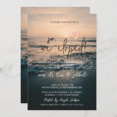 Invitation Alors Nous Avons Été Elopés, Mariage De Plage Trop (Devant / Derrière)