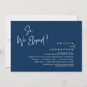 Invitation Alors, Nous Avons Été Invités, Mariage Elopement P