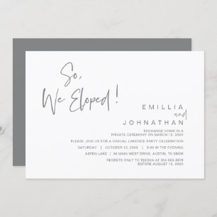 Invitation Alors, Nous Avons Été Invités, Mariage Elopement P