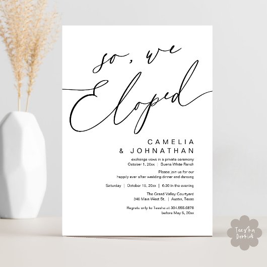 Invitation Alors, Nous Avons Été Moderne Romantique Dîner Mar