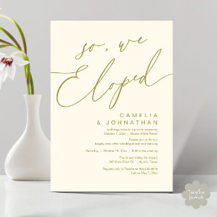 Invitation Alors, nous nous sommes enfuis Mariage Moderne Rom