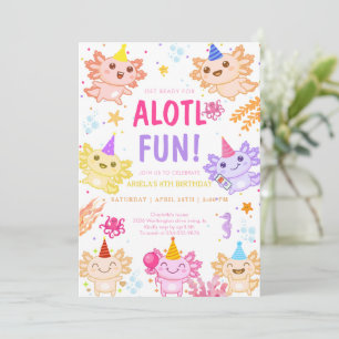 Invitation Alotl Fun Axolotl Sous la Mer Anniversaire