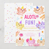 Invitation Alotl Fun Axolotl Under Sea Birthday (Devant / Derrière)