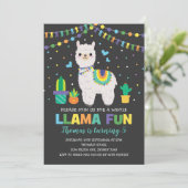 Invitation Alpaga coloré de fiesta de fête (Debout devant)