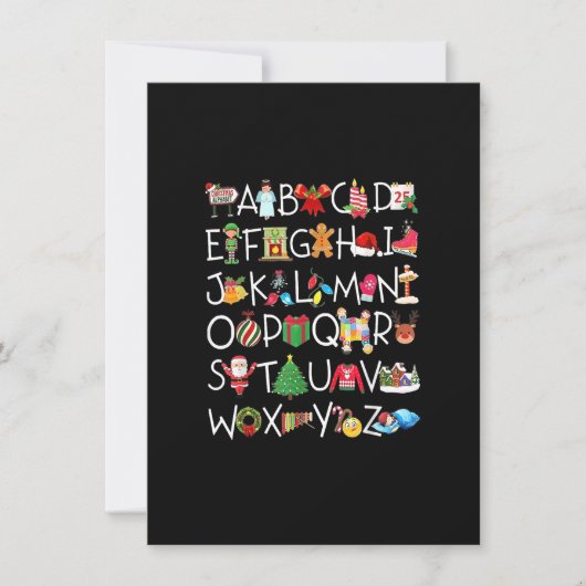 Invitation Alphabet de Noël A.B.C Costume d'enseignant Enfant (Devant)
