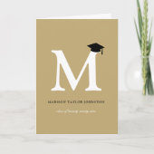 Invitation Alphabet Monogramme Classique M Simple Photo Gradu (Devant)