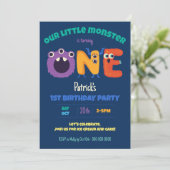 Invitation Alphabet Monstres 1er anniversaire Notre petit mon (Debout devant)