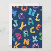 Invitation Alphabet Monstres 1er anniversaire Notre petit mon (Dos)