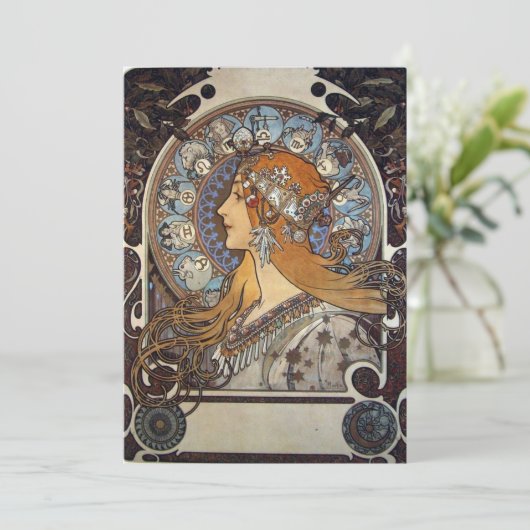 Invitation Alphonse Maria Mucha - Zodiac (Debout devant)