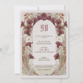 Invitation Alphonse Mucha 90e anniversaire Art Nouveau Foliag (Devant)