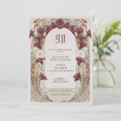 Invitation Alphonse Mucha 90e anniversaire Art Nouveau Foliag (Debout devant)