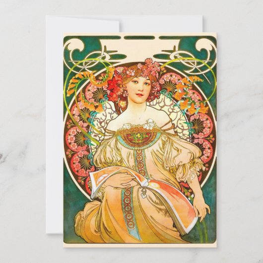 Invitation Alphonse Mucha Art Nouveau Daydream (Devant)
