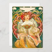 Invitation Alphonse Mucha Art Nouveau Daydream (Devant / Derrière)