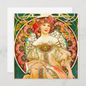 Invitation Alphonse Mucha Art Nouveau Daydream (Devant / Derrière)