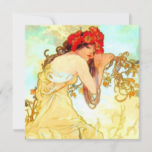 Invitation Alphonse Mucha Art Nouveau Été